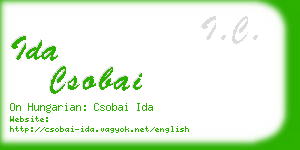 ida csobai business card